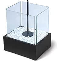 Los mejores  - Biochimenea - con Quemador de Acero Inoxidable- Paneles de Vidrio- Piedras Decorativas y Apagador de Llama- Base…